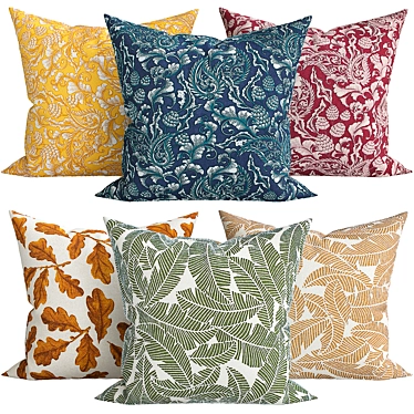 Elegant Textured Decorative Pillows 3D model image 1 