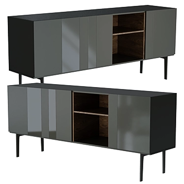 Sleek Mobel Mil Low Sideboard 3D model image 1 