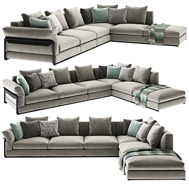 Modern Flexform Zeno 4 Sofa 3D model image 1 