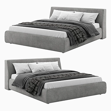 Elegant Altea Bed - 240x202x91 cm 3D model image 1 