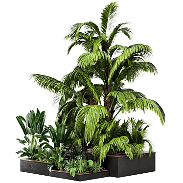 Outdoor Garden Set: 5 Plant Varieties 3D model image 1 