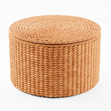 Seagrass Woven Storage Ottoman 3D model image 1 