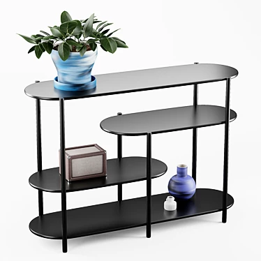 Sleek Metal Storage Shelf 3D model image 1 