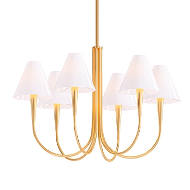 Elegant Swoop Arm Chandelier 3D model image 1 