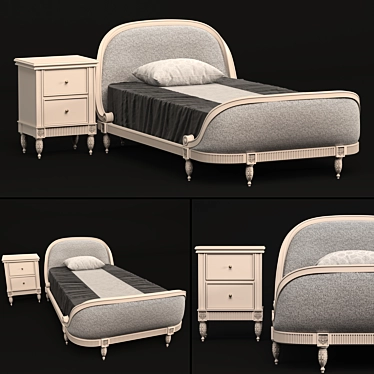 Elegant Symmetry: Gabriella Bed 3D model image 1 