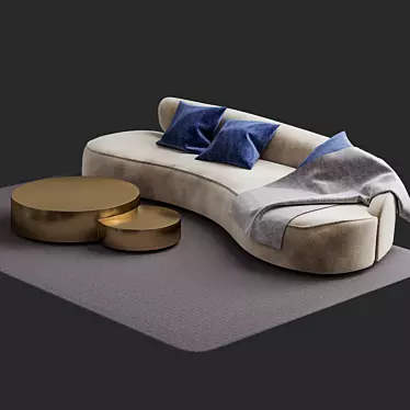 Elegant Marseille Sofa: Modern and Spacious 3D model image 1 