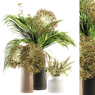 Nature's Elegance: Green Branch Vase 3D model image 1 