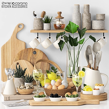 Versatile Kitchen Accessory Set 3D model image 1 