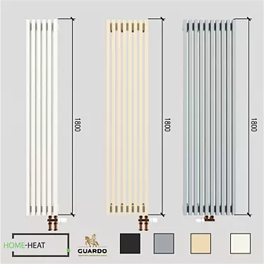 Guardo Retta 3P Set: Vertical Radiators 3D model image 1 