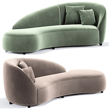 Euforia Montbel Curved Sofa: Exquisite Comfort and Modern Design 3D model image 1 