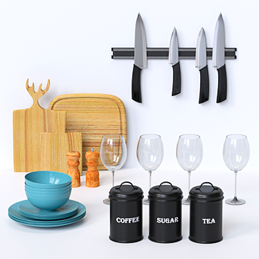 Premium Kitchen Set: Elegant and Versatile 3D model image 1 