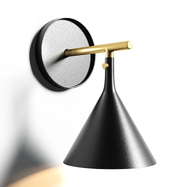 Cast Black Sconce: Modern Elegance 3D model image 1 