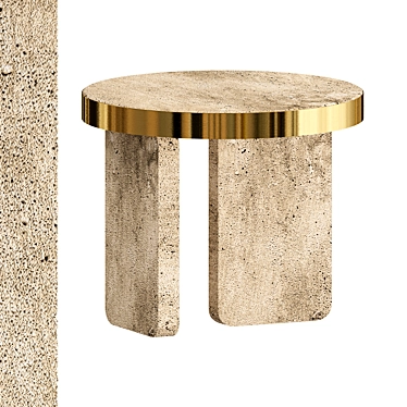 Travertine Round Coffee Table 3D model image 1 