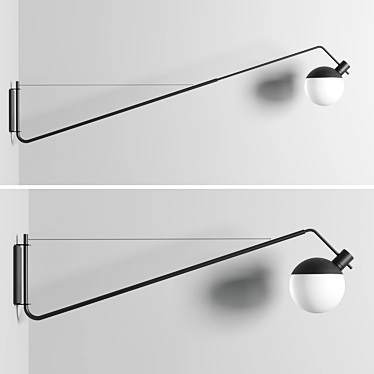Elegant Black Wall Light by Grupa Baluna 3D model image 1 