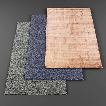 High-Res Rug Collection: 5 Textured Rugs 3D model image 1 