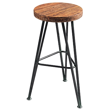 Vintage Industrial Bar Stool 3D model image 1 