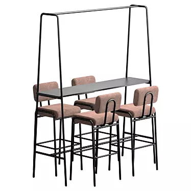 Sleek Cosmo Bar Set 3D model image 1 