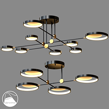 Smart Rings Chandelier: Modern and Elegant 3D model image 1 