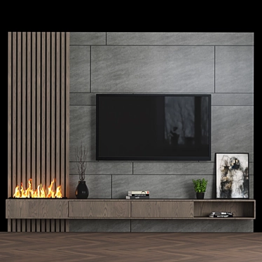 Versatile TV Wall: High-Quality, Modular Design 3D model image 1 