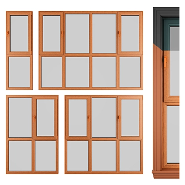 PVC Pimapen Windows & Trim 3D model image 1 