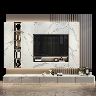 Sleek TV Wall Set: Modern & Stylish 3D model image 1 