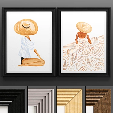 Modern Art Frame Collection 3D model image 1 