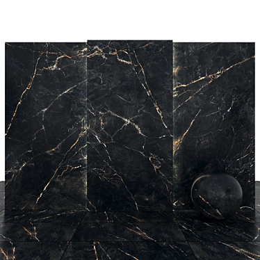 Glossy Obsidian Stone Slabs 3D model image 1 