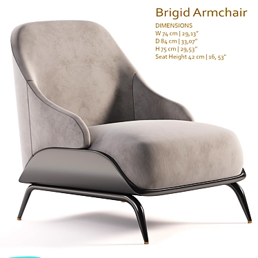 Modern Brigid Armchair: Sleek Design, Exportable 3D model image 1 