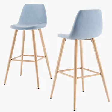 Sleek Santyago Bar Stool 3D model image 1 