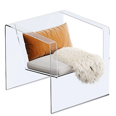 Modern Clear Acrylic Armchair 3D model image 1 