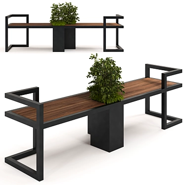 Urban Oasis Bench: A Stylish Blend of Furniture and Plants 3D model image 1 