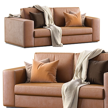 Elegant Alhambra Leather Sofa 3D model image 1 