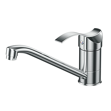 Sleek Chrome Faucet 3D model image 1 