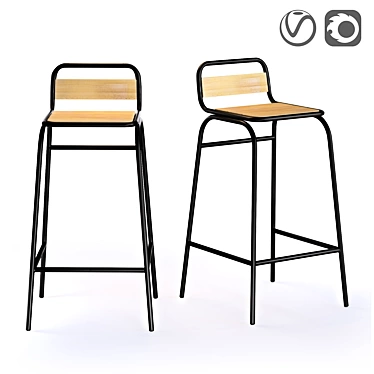 Vintage High Garden Chair Hiba 3D model image 1 