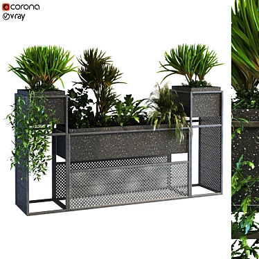 Greenery Box Set 066: Indoor Plant in Stylish Display 3D model image 1 