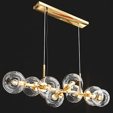 Elegant Staggered Glass Chandelier 3D model image 1 