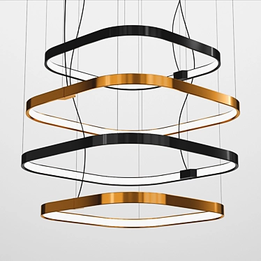 Minimalist Pendant Lighting: PANZERI ZERO SQUARE 3D model image 1 