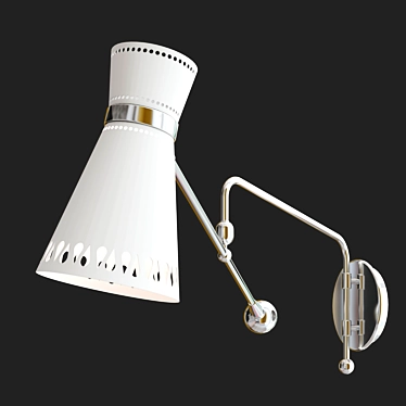 Sleek Havana Swing-Arm Wall Sconce 3D model image 1 