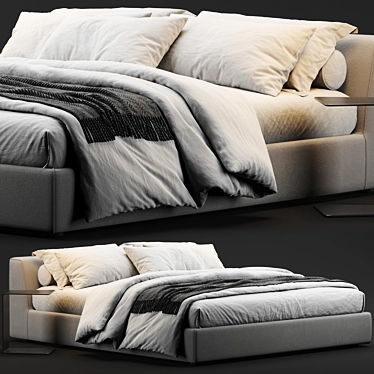 Luxury Meridiani Louis Bed 3D model image 1 