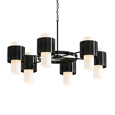 Sleek Noir Socrates Chandelier 3D model image 1 