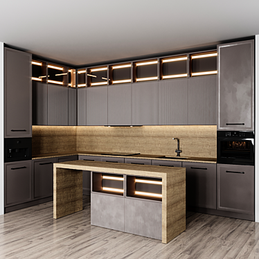 Modern Kitchen 3D Model 3D model image 1 