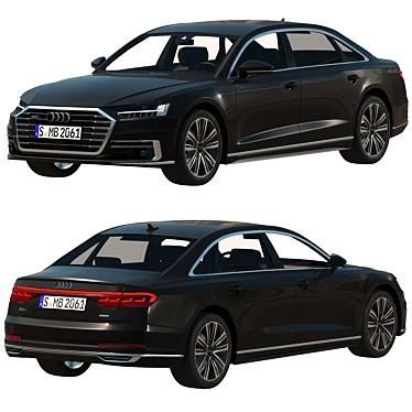 Luxurious Audi A8 Long: Elegant and Powerful 3D model image 1 