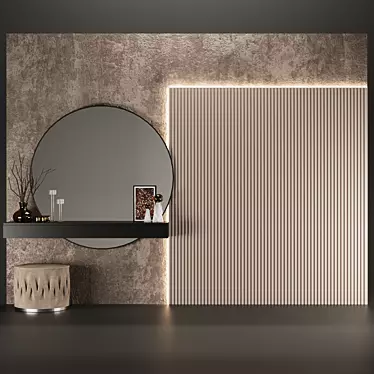 Modern Stylish Wall Panel 3D model image 1 