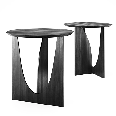 Oak Geometric Black Side Table ETHNICRAFT