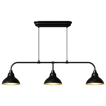 AGUNNARYD Pendant Lamp: Black Elegance with 3 Lights 3D model image 1 