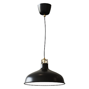 Sleek Black Pendant Lamp 3D model image 1 