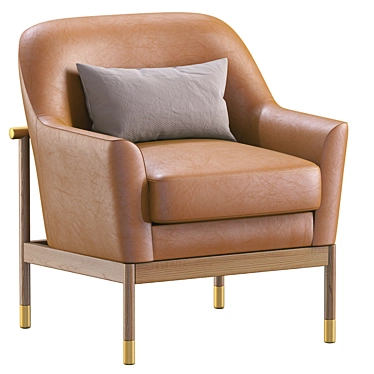 Alperce Leather Armchair: Vintage Elegance for Your Comfort 3D model image 1 
