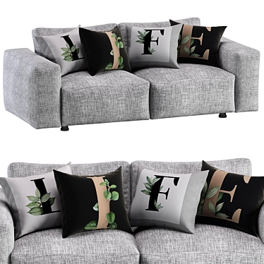 Contemporary Cross Sofa by Dienne Salotti 3D model image 1 