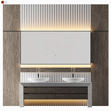 Modern Gray Bathroom Design 3D model image 1 