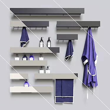 Stylish Tezza Bathroom Shelves 3D model image 1 